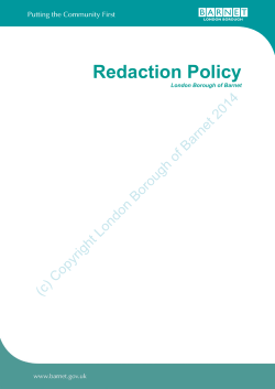 Policy Protocol - Barnet Council
