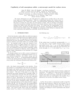 Capillarity of soft amorphous solids: a microscopic model for