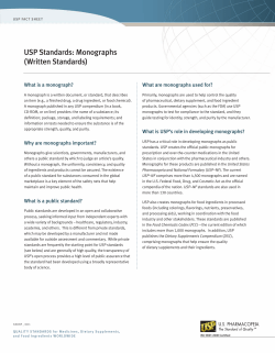 Monographs - US Pharmacopeial Convention