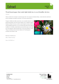 Wood-based paper that emits light holds key to eco