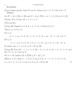 Example. Every integer greater than 27 can be written as a &middot; 5