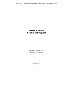 Colorado TABS 2001 Technical Report