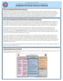 Designated ELD Model Sentences Database