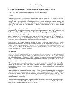 General Motors and the City of Detroit: A Study of Urban Decline