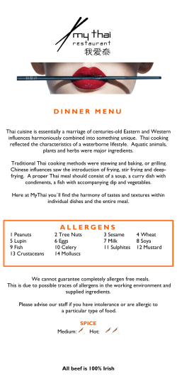 A La Carte - My Thai Restaurant