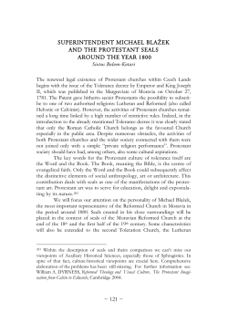 Auxiliary Historical Sciences in Cen-tral Europe at the Outset of 21st