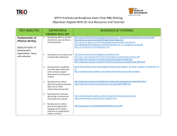 MTTC PRE Test #096 Writing Objectives Resource Guide
