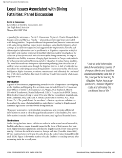 Legal Issues Associated with Diving Fatalities