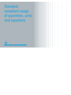 Standard-compliant usage of quantities, units and equations