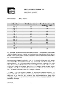 Additional English Chief Moderator`s Report Summer 2014 pdf