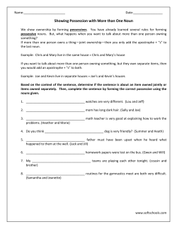Showing Possession with More than One Noun