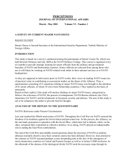 A SURVEY ON CURRENT MAJOR NATO ISSUES