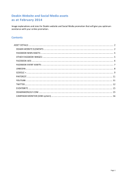 Deakin Website and Social Media assets as at February 2014