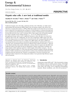 Organic solar cells: A new look at traditional models