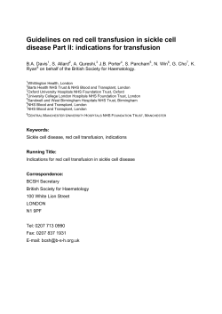 Guidelines on red cell transfusion in sickle cell disease Part 2