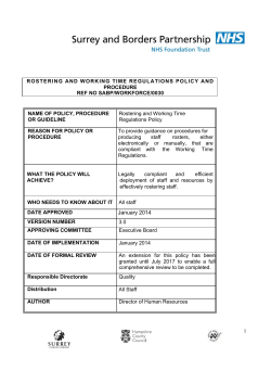 Rostering Policy and Procedure - Surrey and Borders Partnership