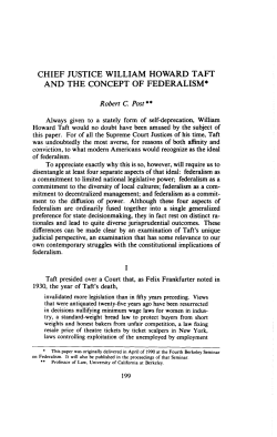 CHIEF JUSTICE WILLIAM HOWARD TAFT AND THE CONCEPT OF