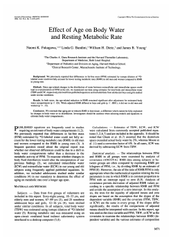 Effect of Age on Body Water and Resting Metabolic Rate