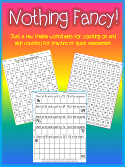 Just a few freebie worksheets for counting on and skip counting for