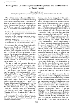 Phylogenetic Uncertainty, Molecular Sequences, and the Definition