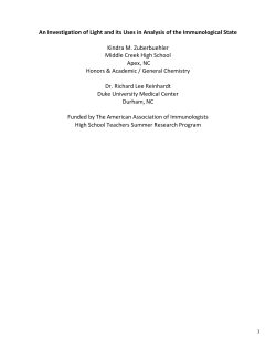 An Investigation of Light and its Uses in Analysis