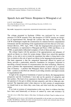 Speech acts and voices: Response to Winograd Emphasis Type