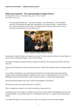 Plutocrats Exposed - `The Assassination of Hugo Chavez