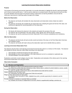 Guidelines for completing Learning Environment Observations