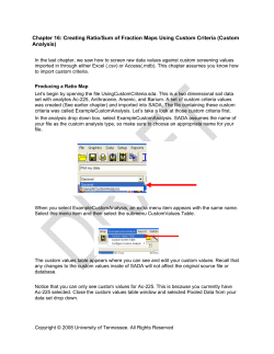 Creating Ratio/Sum of Fraction Maps Using Custom Criteria