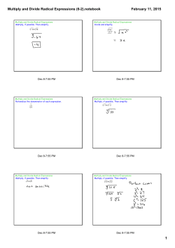 Multiply and Divide Radical Expressions (6-2