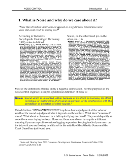 1. What is Noise and why do we care about it?