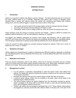 GORDON`S SCHOOL ASTHMA POLICY 1. Introduction Asthma is a