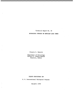 ecological studies on hawaiian lava tubes