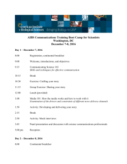 AIBS Communications Training Boot Camp for Scientists