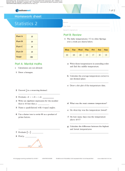 Data - Homework sheet 2