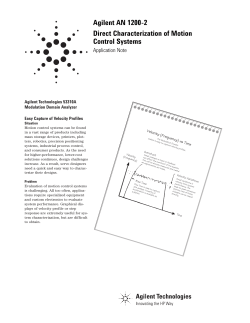 Agilent AN 1200-2 Direct Characterization of Motion