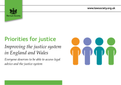Priorities for justice: Improving the justice system in England and