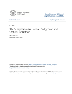 The Senior Executive Service: Background and Options for Reform