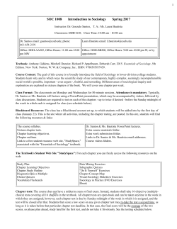 SOC 1008 Introduction to Sociology Spring 2017
