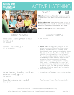 active listening - Random Acts of Kindness Foundation