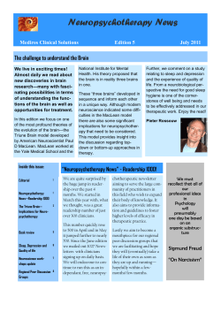 Neuropsychotherapy News