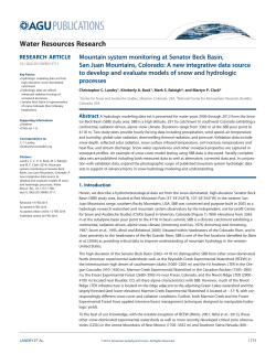 Mountain system monitoring at Senator Beck Basin, San Juan