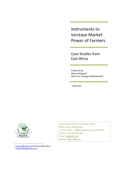 Instruments to Increase Market Power of Farmers