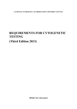 Requirements for Cytogenetic Testing