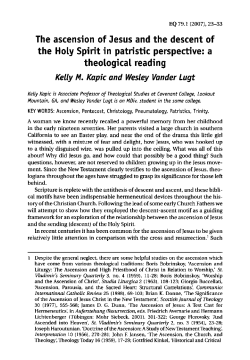 The ascension of Jesus and the descent of the Holy Spirit in patristic