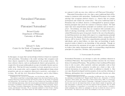 Naturalized Platonism vs. Platonized Naturalism