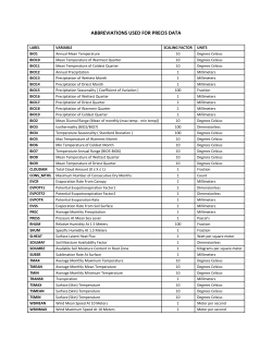 abbreviations used for precis data