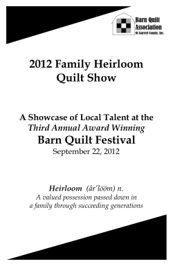 2012 Family Heirloom Quilt Show - Barn Quilts in Garrett County