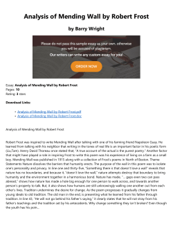 Analysis of Mending Wall by Robert Frost