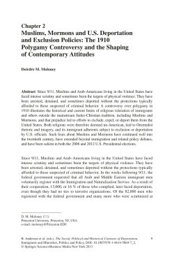 Muslims, Mormons and U.S. Deportation and Exclusion Policies